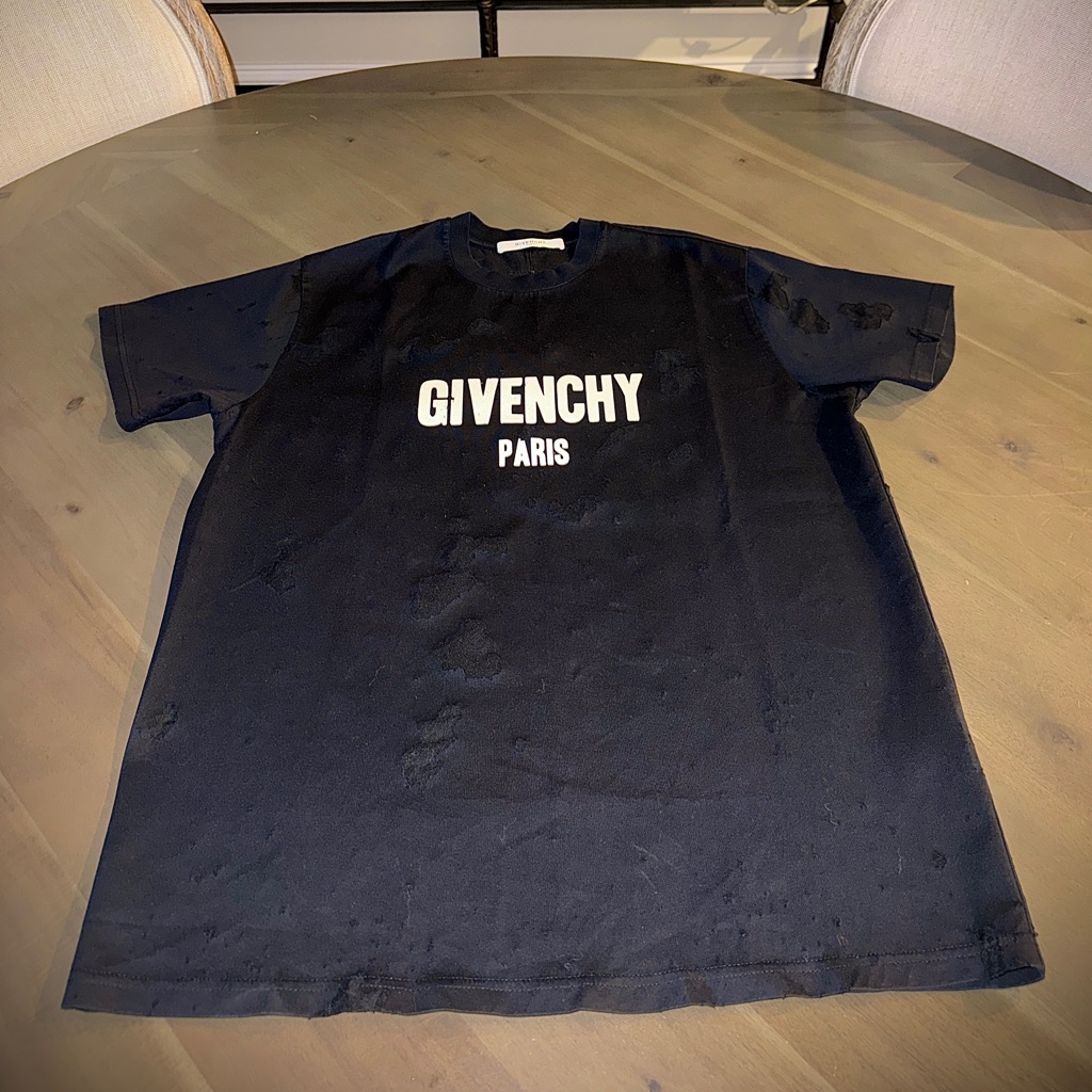 Givenchy Distressed Logo Men’s T-Shirt Black | Xs